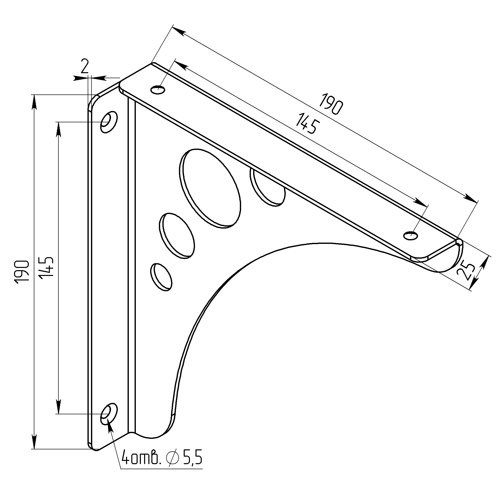 Консоль декоративная Авалон L=190х190 черный